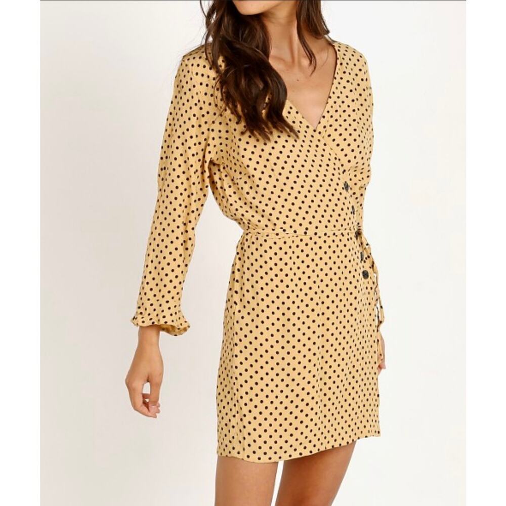 Faithfull the Brand Greta Wrap Mini Dress in Lula Dot US Size 4